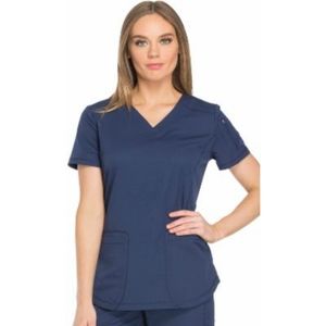 Dickies Dynamix Medical Scrubs Top for Women V-Neck DK730 XXS Navy